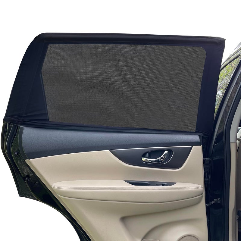 Beicarin Car Window Shades for Baby - 2 Pack Sun Shade Blocker, Breathable Mesh Rear Side Window Shade Sunshade for SUV, UV Protection for Baby Family Pet, Mosquito Bug Net Window Screens for Camping - Image 1